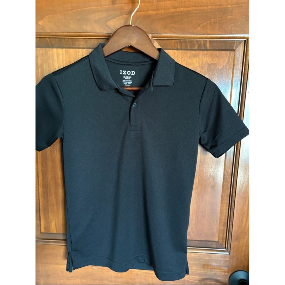 Izod Black Performance Short Sleeve Polo- Boys Medium